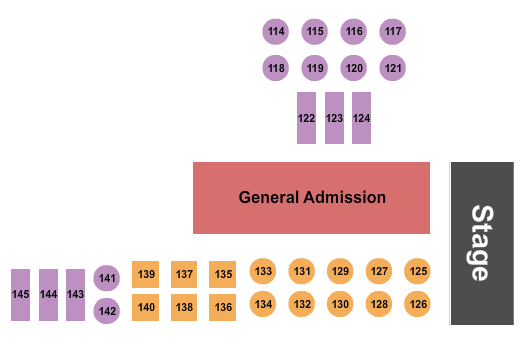 J.D. Legends Seating Chart: GA/Tables 5