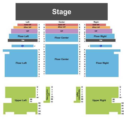 J. Everett Collins Center for the Performing Arts Seating Chart: Endstage