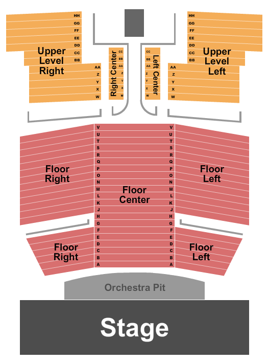 J. Everett Collins Center for the Performing Arts Seating Chart: Endstage 3