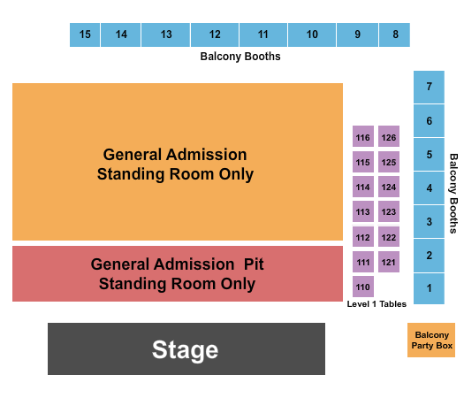 JJ's Live Seating Chart: Endstage GA Floor 2