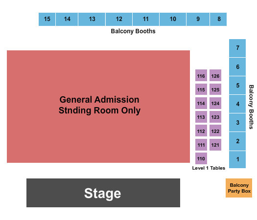 JJ's Live Seating Chart: Endstage GA Floor