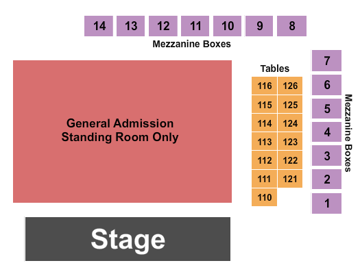 JJ's Live Seating Chart: GA Floor Mezz 2
