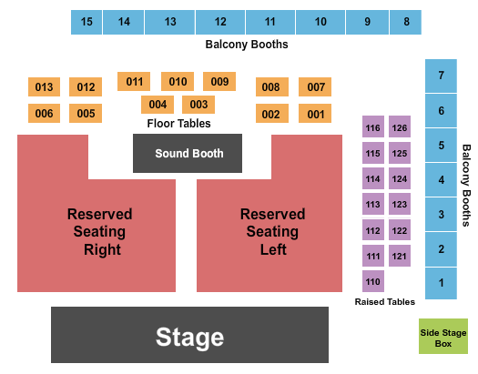 JJ's Live Seating Chart: Endstage R & L