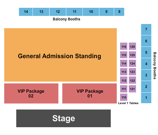 JJ's Live Seating Chart: Endstage VIP & GA Floor 3