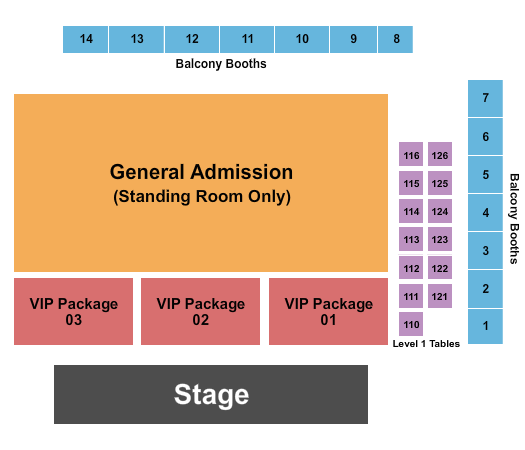 JJ's Live Seating Chart: Endstage VIP & GA Floor
