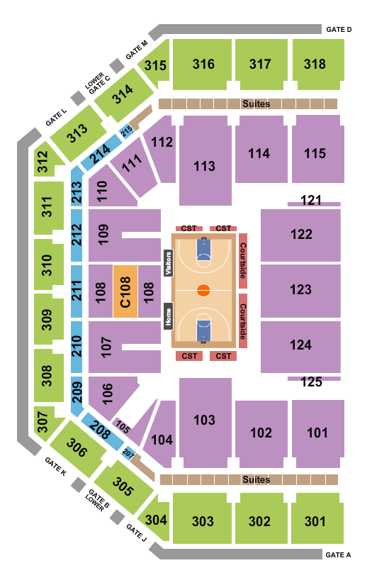 JMA Wireless Dome Seating Chart: Basketball