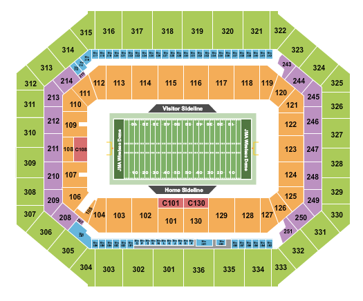 JMA Wireless Dome Seating Chart: Football