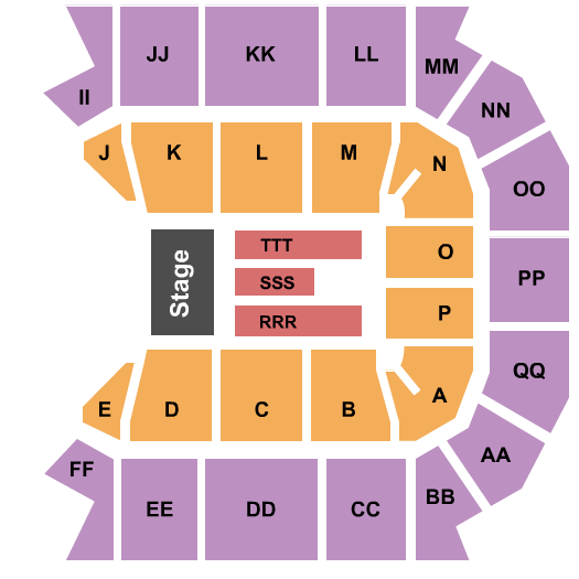 Great Southern Bank Arena Seating Chart: Endstage 2