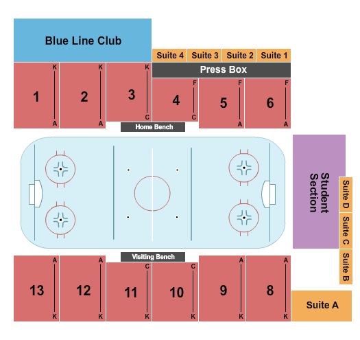 J. Thom Lawler Arena Seating Chart: Hockey