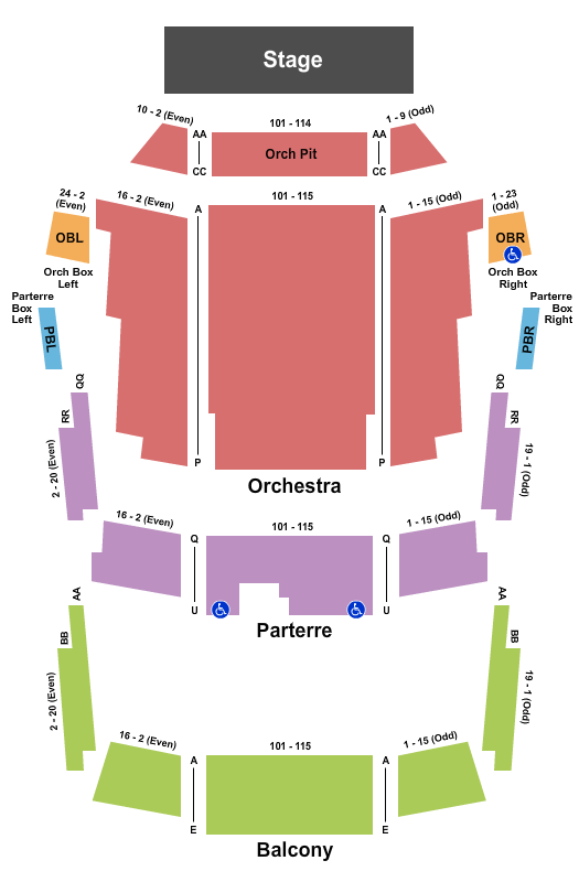 NYU Skirball Center Seating Chart: Endstage