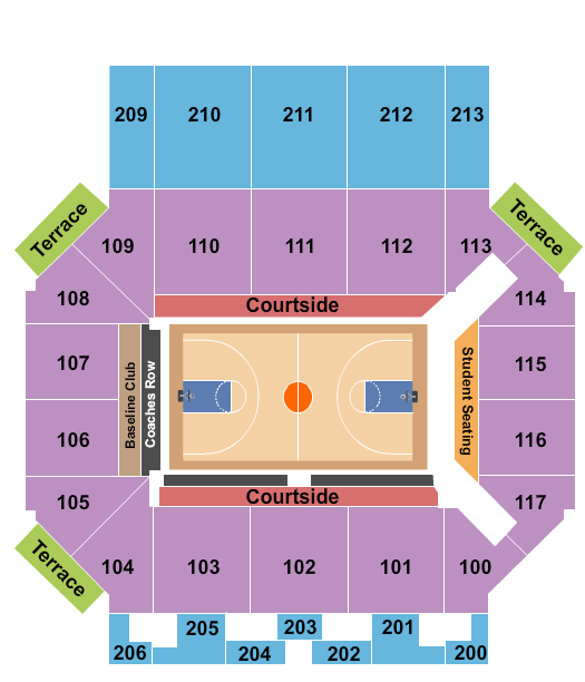 Jack Stephens Center Seating Chart: Basketball