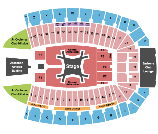 MidAmerican Energy Field at Jack Trice Stadium Seating Chart: Center Stage