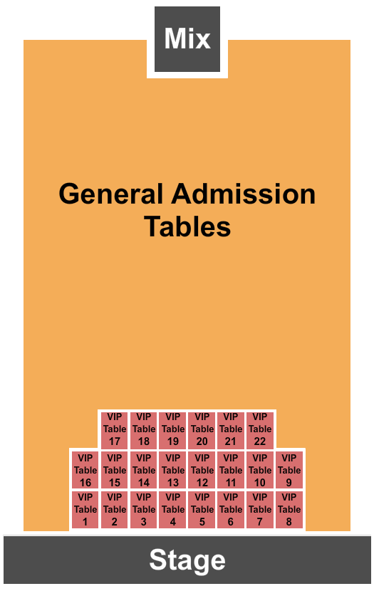 Jackpot Junction Casino Hotel Seating Chart: Endstage Tables