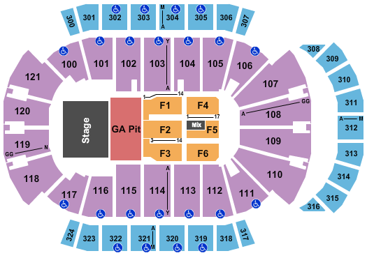 VyStar Veterans Memorial Arena Seating Chart