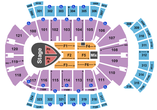 Jacksonville Veterans Memorial Arena Seating Chart: Pink