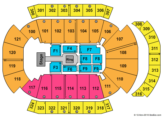 Interactive Seating Chart Jacksonville Veterans Memorial Arena