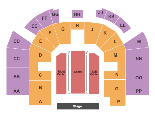 Jaffa Shrine Center Seating Chart: End Stage