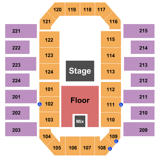 James Brown Arena Seating Chart: Half House