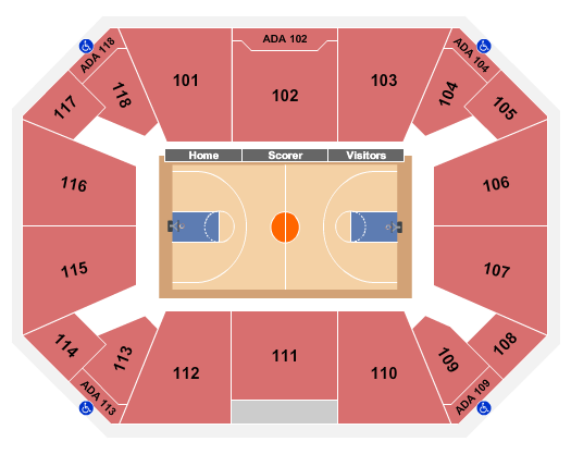James T. Morris Arena Seating Chart: Basketball