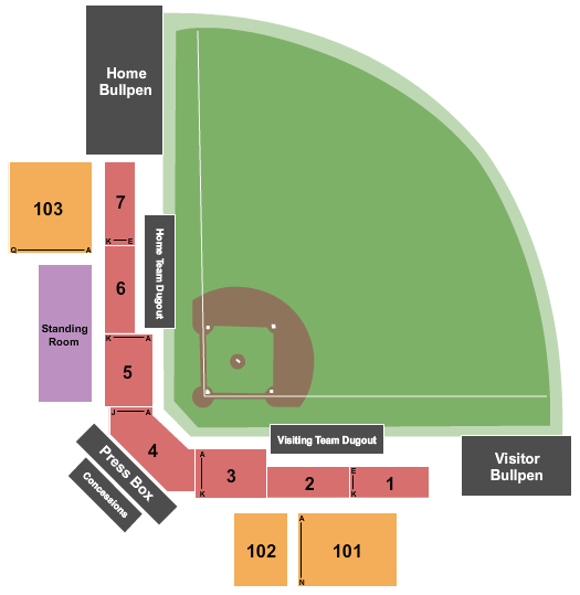 Jane B. Moore Field Seating Chart: Softball