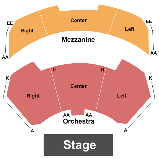 Jay and Linda Grunin Center for the Arts Seating Chart: End Stage