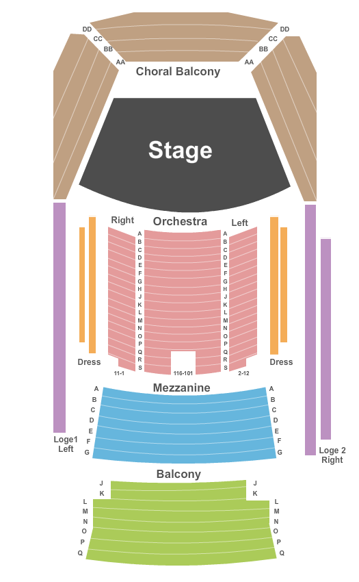 Jemison Concert Hall At Alys Robinson Stephens PAC Seating Chart: End Stage