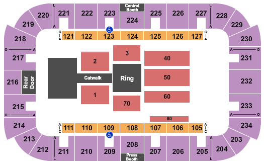 Jenkins Arena - RP Funding Center Seating Chart: WWE