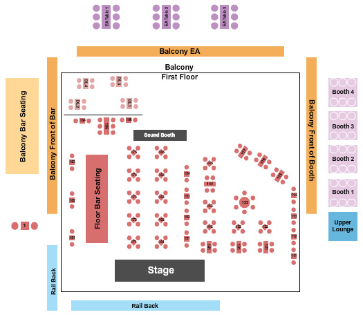 Jergel's Rhythm Grille Seating Chart: Endstage Tables