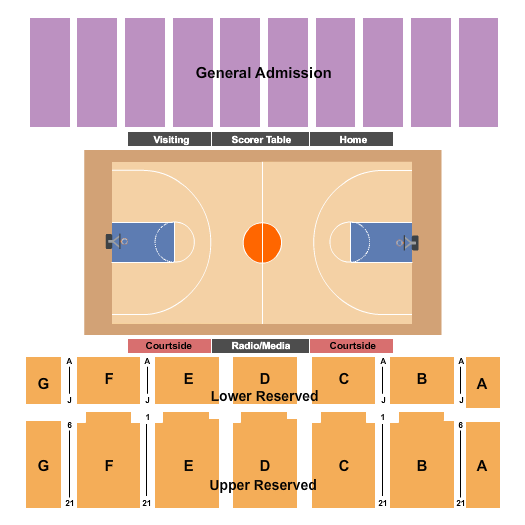 Jerry M. Hughes Athletics Center Seating Chart: Basketball