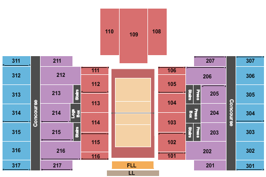 Jersey Mike's Arena Seating Chart: Volleyball