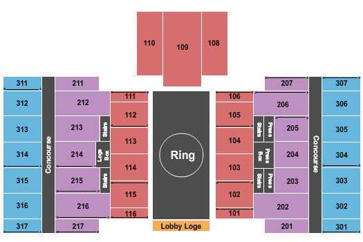 Jersey Mike's Arena Seating Chart: Wrestling