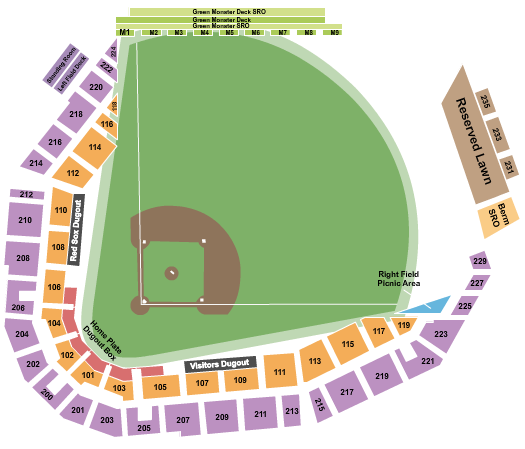 JetBlue Park At Fenway South Seating Chart: Baseball