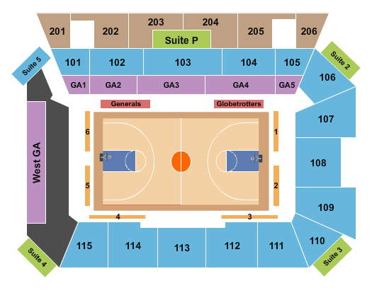 Joan Perry Brock Center Seating Chart: Harlem Globetrotters