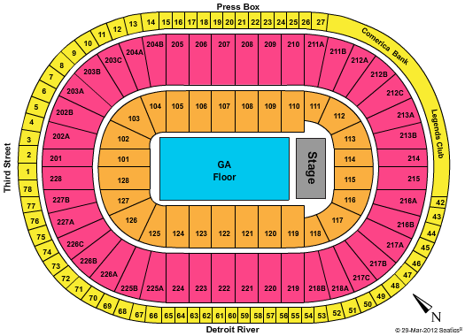 Joe Louis Arena Seating Chart