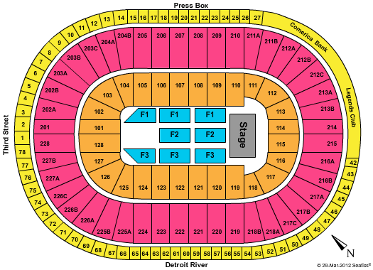 Joe Louis Arena Seating Chart