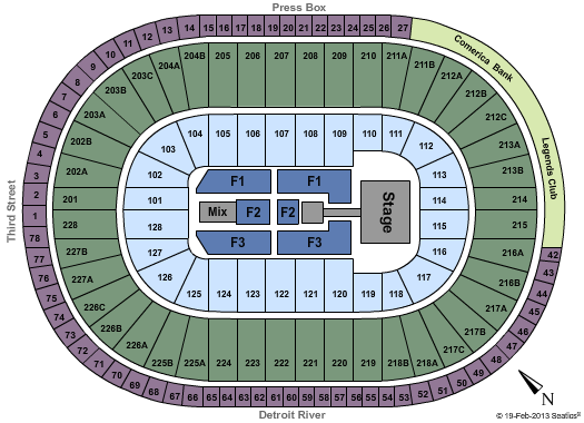Joe Louis Arena Seating Chart