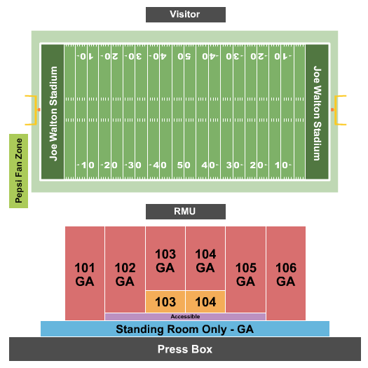 Joe Walton Stadium Seating Chart: Football GA