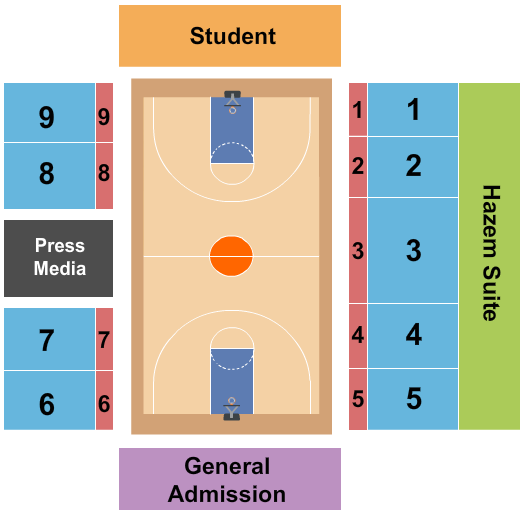 John A. Daskalakis Athletic Center Seating Chart: Basketball - Womens