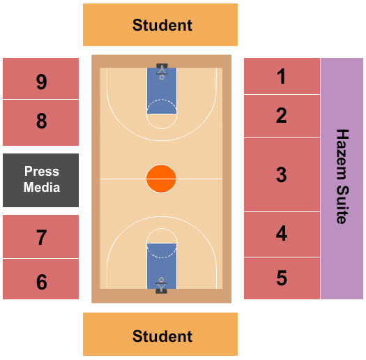 John A. Daskalakis Athletic Center Seating Chart: Basketball