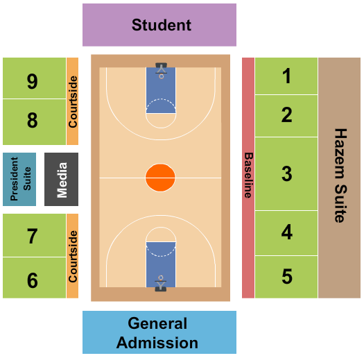 John A. Daskalakis Athletic Center Seating Chart: Basketball