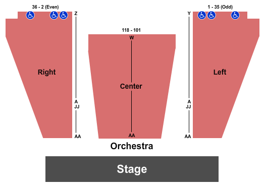 John Anson Ford Theatre Seating Chart: Endstage 2