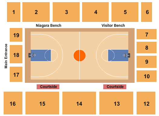 John Gallagher Center Seating Chart: Basketball 2