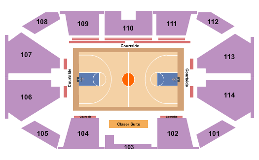 John Glaser Arena Seating Chart: Basketball 2