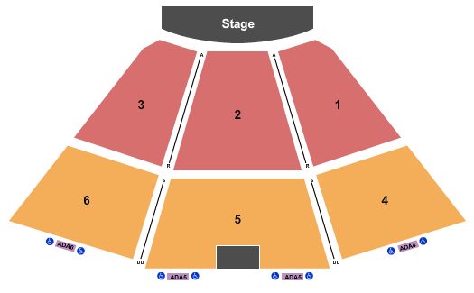 John Hunt Auditorium at UGA Tifton Campus Conference Center Seating Chart: End Stage