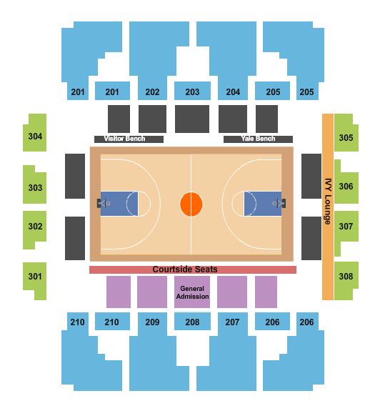 John J. Lee Amphitheater At Payne Whitney Gym Seating Chart: Basketball 2