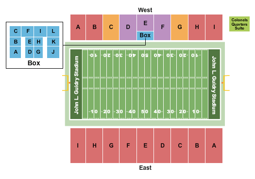 John L. Guidry Stadium Map