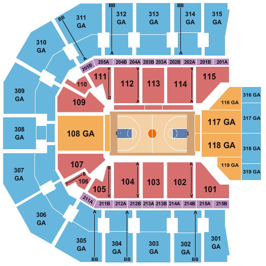 John Paul Jones Arena Seating Chart: Basketball - Womens