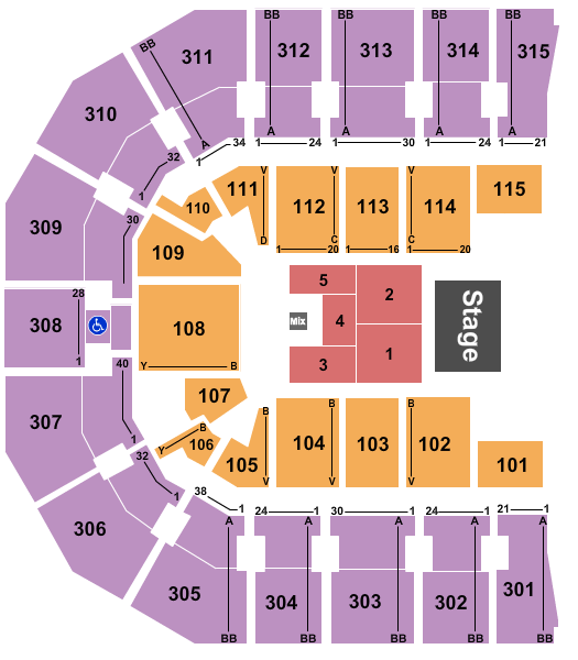John Paul Jones Arena Seating Chart: Endstage 5