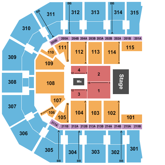 John Paul Jones Arena Seating Chart: Endstage 9