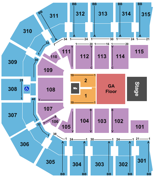 John Paul Jones Arena Seating Chart: Endstage GA Floor 2